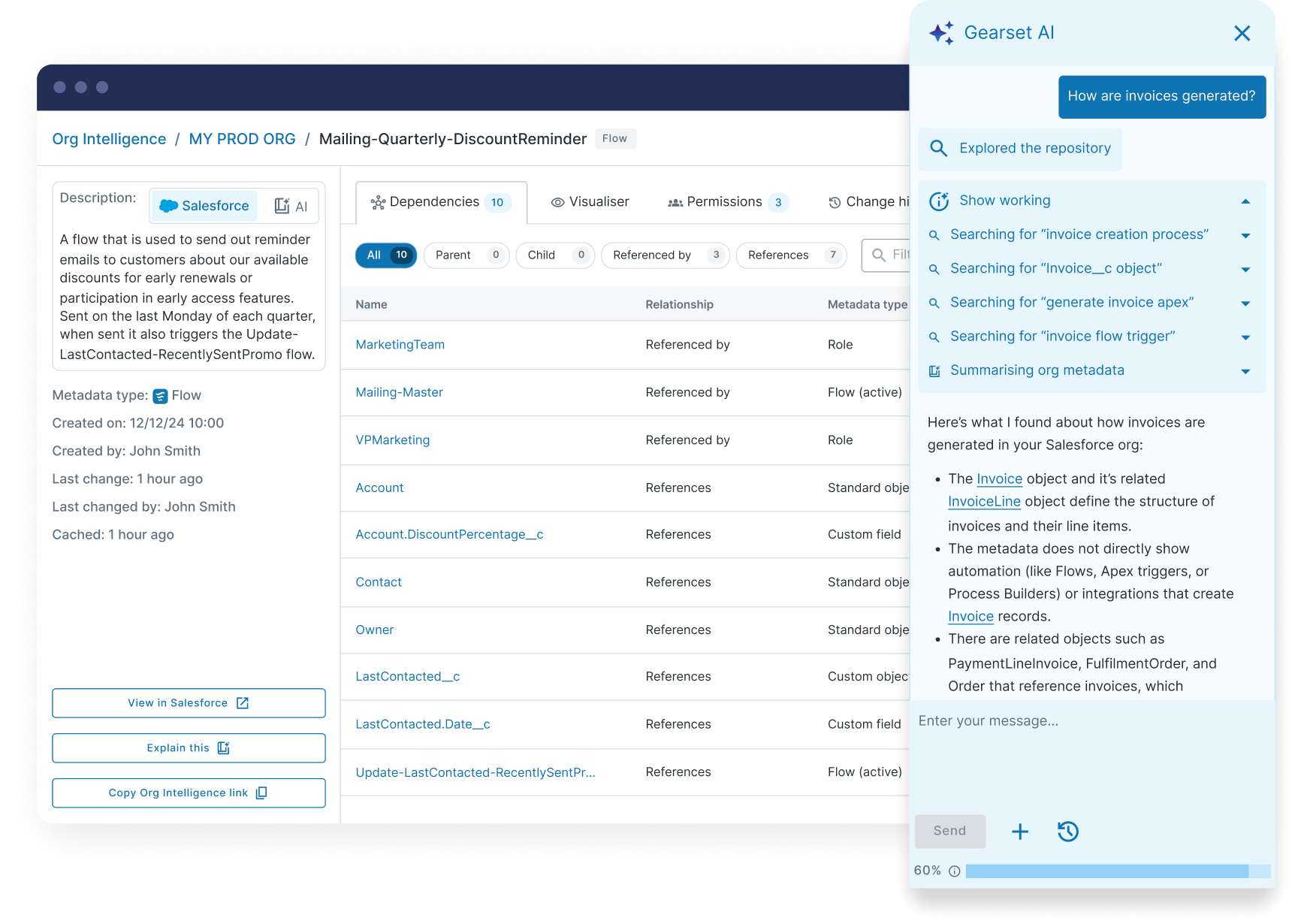 Salesforce metadata analysis with Gearset’s Org Intelligence